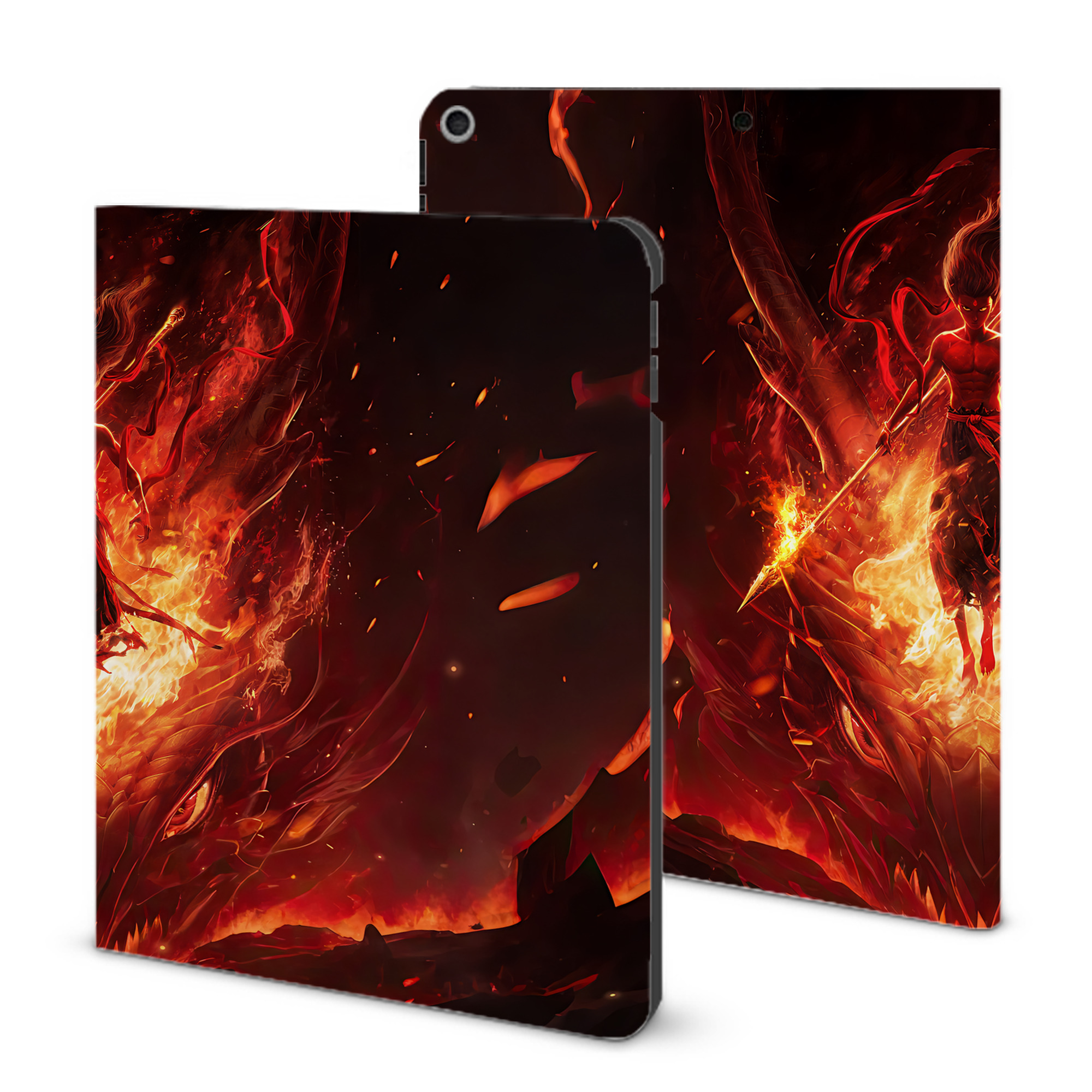 （画像用） Ne Zha 2 ナタ 魔童の大暴れ IPad ケース ブック型 PUレザー TPU 耐衝撃 軽量 薄型 ペン収納なし 全面保護 IPad 各モデル対応